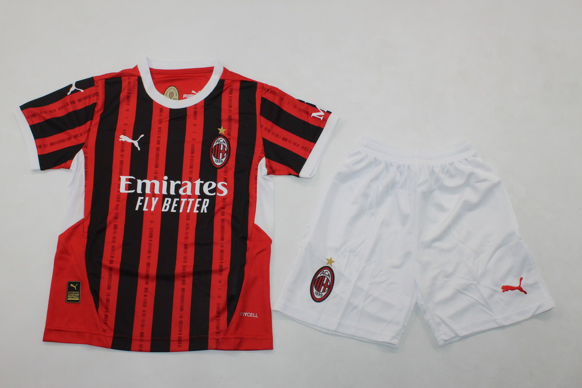 Kids-AC Milan 24/25 Home Soccer Jersey